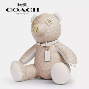 Coach Collectible Bear In Signature Canvas CZ194 Gold/Sand/Chalk NWT